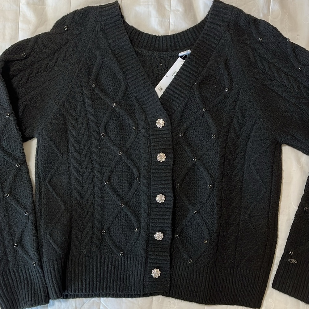 NWT Sam Edelman Danica black reversible sweater